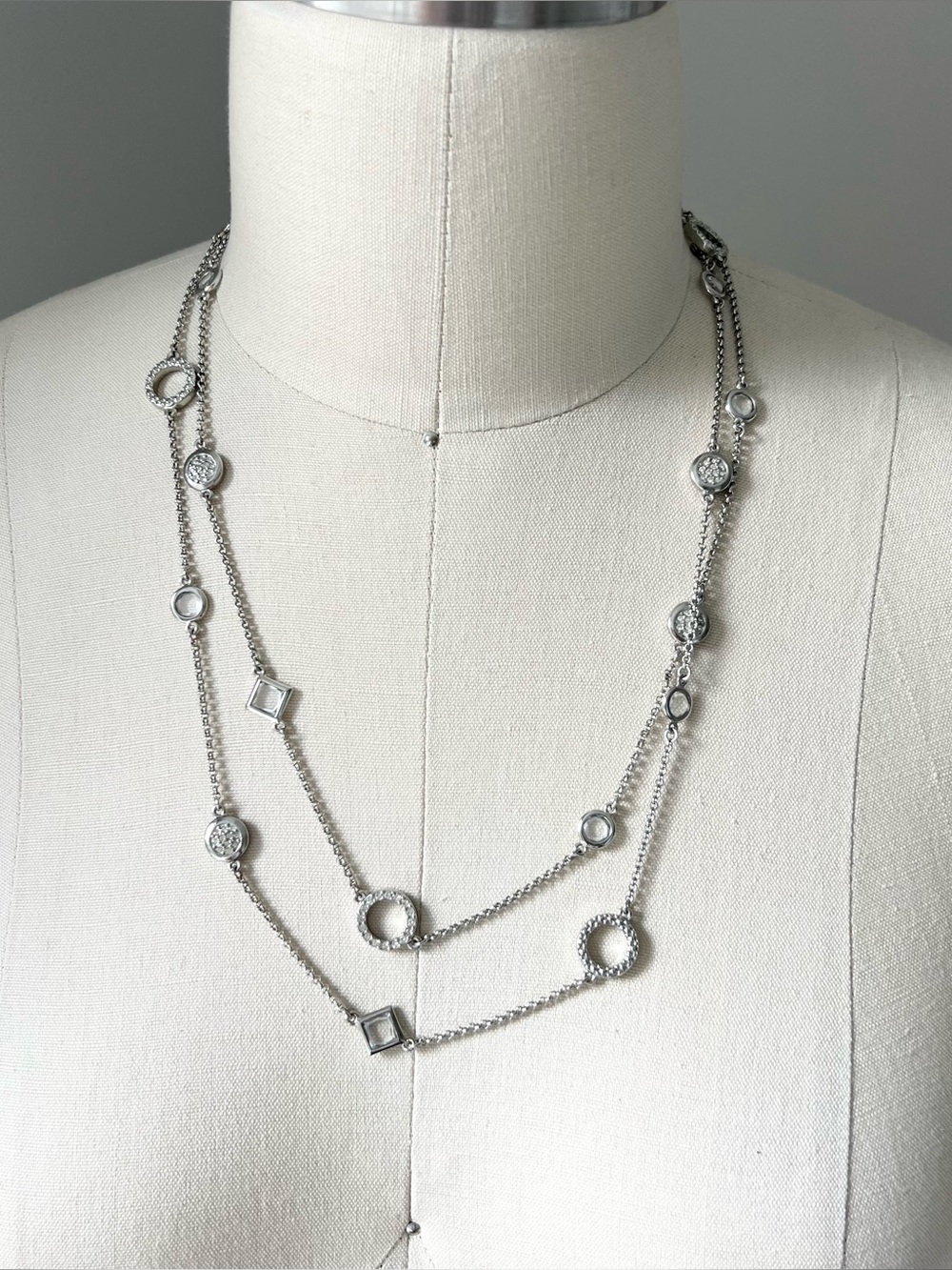 Lia Sophia Silver Multi-Shape Necklace